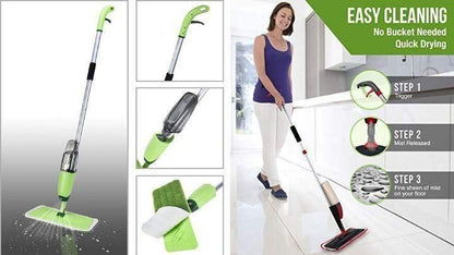 Lightweight spray mop for daily floor cleaning.