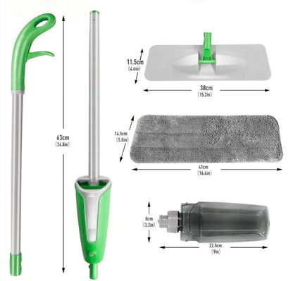 Lightweight spray mop for daily floor cleaning.